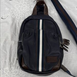 Harvest Label Bag Backpack Sling Crossbody Stripe Adjustable Japan Travel Blue